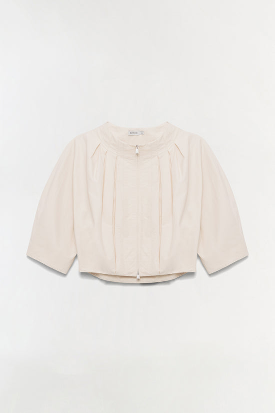 Jess Pleated Cotton Faille Jacket
