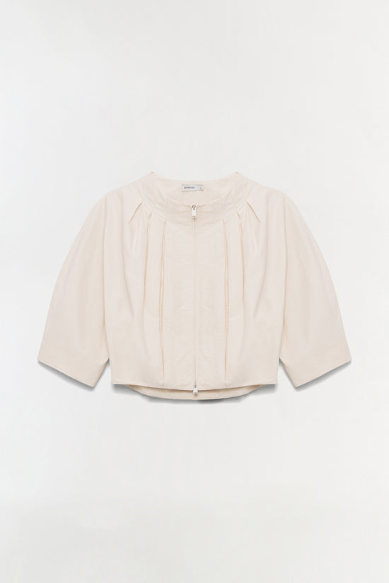 Jess Pleated Cotton Faille Jacket