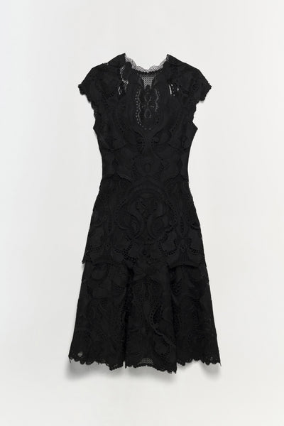 Simkhai Women's V-neck Signature Laura Lace Dress in Black, Size 4