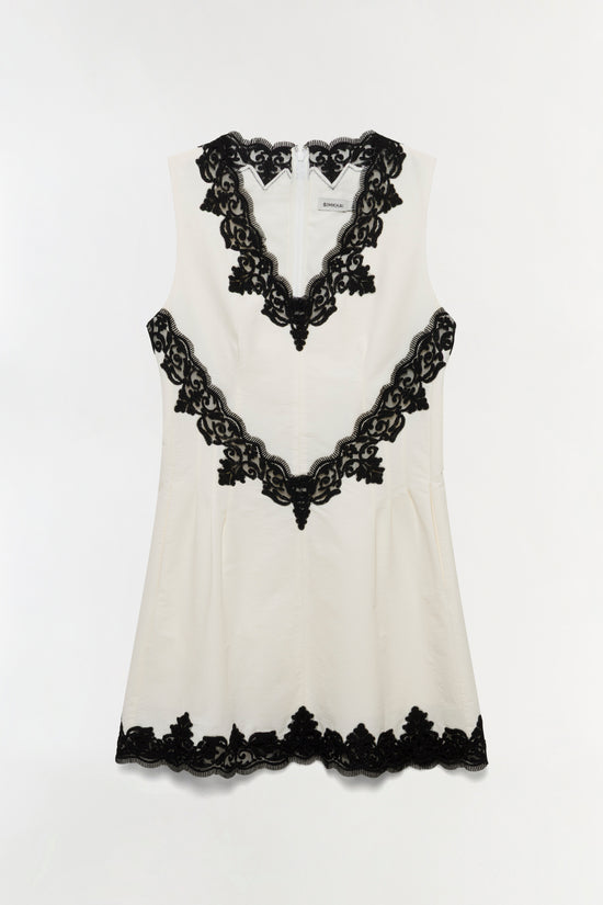 Minna Cotton Faille Lace Mini Dress