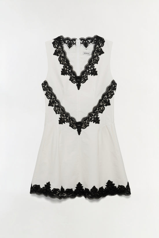 Minna Cotton Faille Lace Mini Dress
