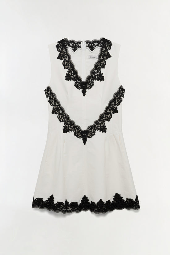 Minna Cotton Faille Lace Mini Dress