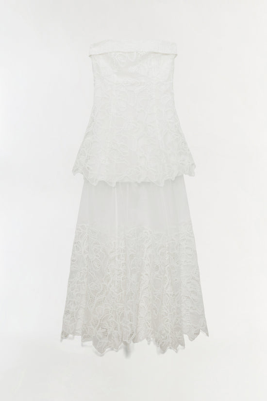 Rennis Embroidered Organza Bustier Gown