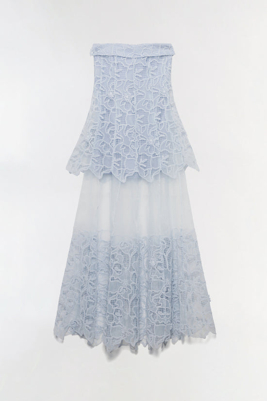 Rennis Embroidered Organza Bustier Gown