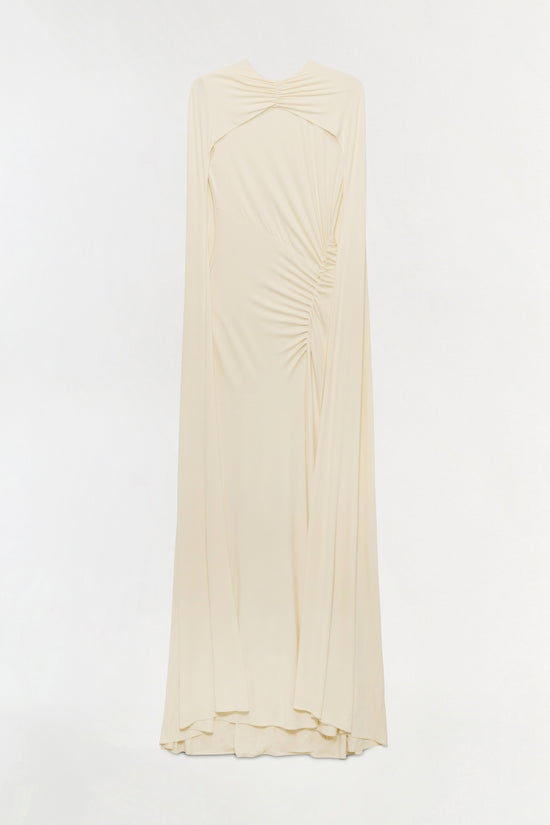 Demi Draped Jersey Cape Gown