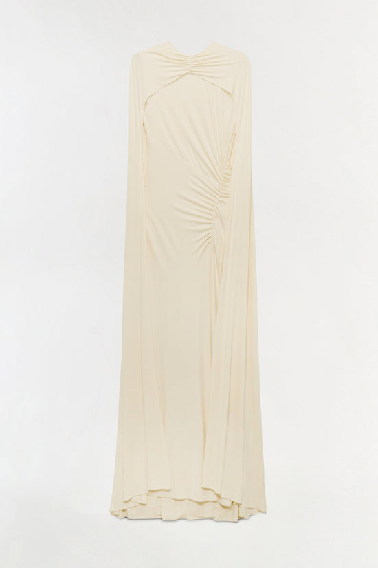 Demi Draped Jersey Cape Gown