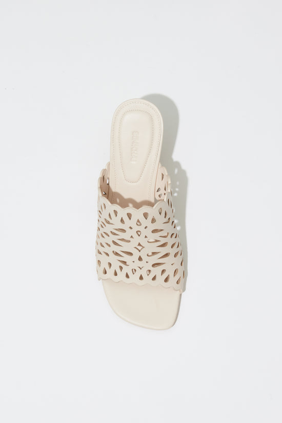 Shadow Mule Laser Cut Leather Sandal