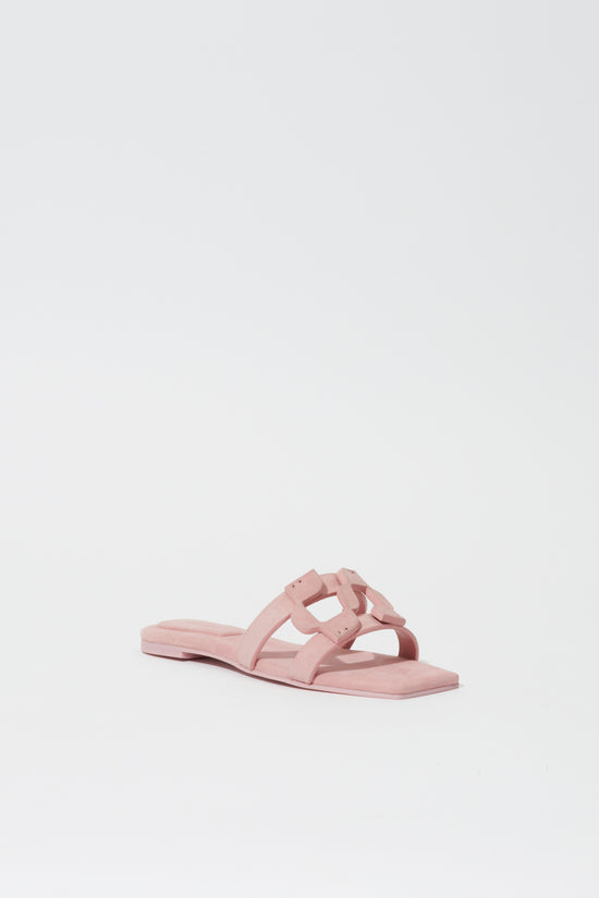 Simkhai Monogram Suede Flat Slide