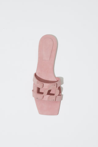 Simkhai Monogram Suede Flat Slide