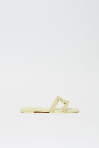 Simkhai Monogram Snake Leather Flat Slide