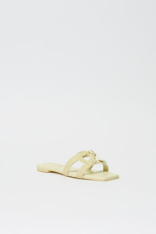 Simkhai Monogram Snake Leather Flat Slide