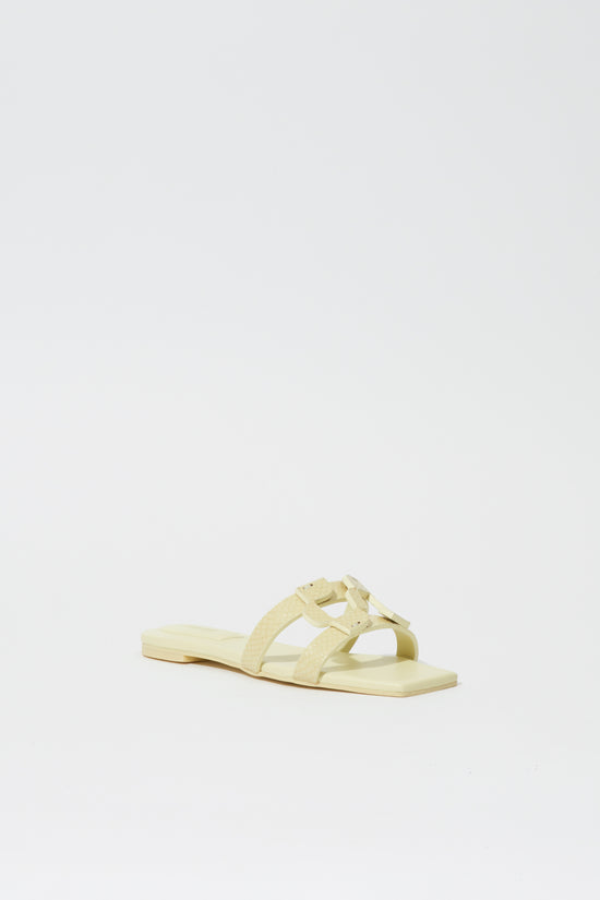 Simkhai Monogram Snake Leather Flat Slide