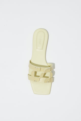 Simkhai Monogram Snake Leather Flat Slide