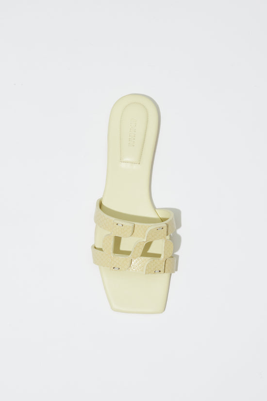 Simkhai Monogram Snake Leather Flat Slide