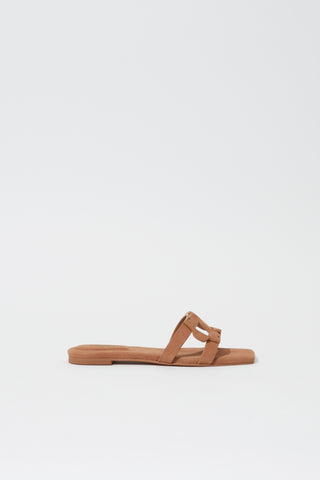 Simkhai Monogram Suede Flat Slide