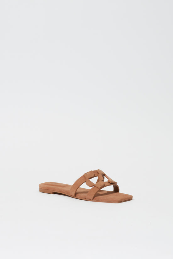 Simkhai Monogram Suede Flat Slide