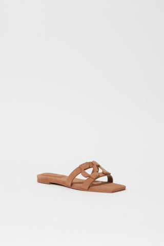 Simkhai Monogram Suede Flat Slide