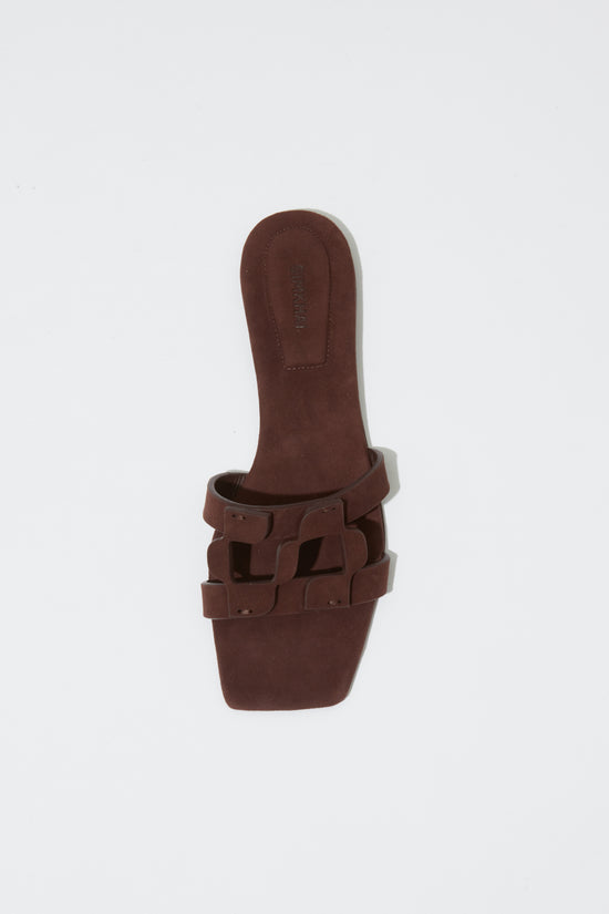 Simkhai Monogram Suede Flat Slide