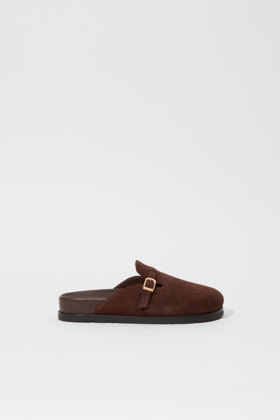 Adara Buckle Suede Slipper