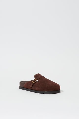 Adara Buckle Suede Slipper