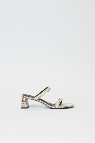 Clara Snake Leather Block Heel