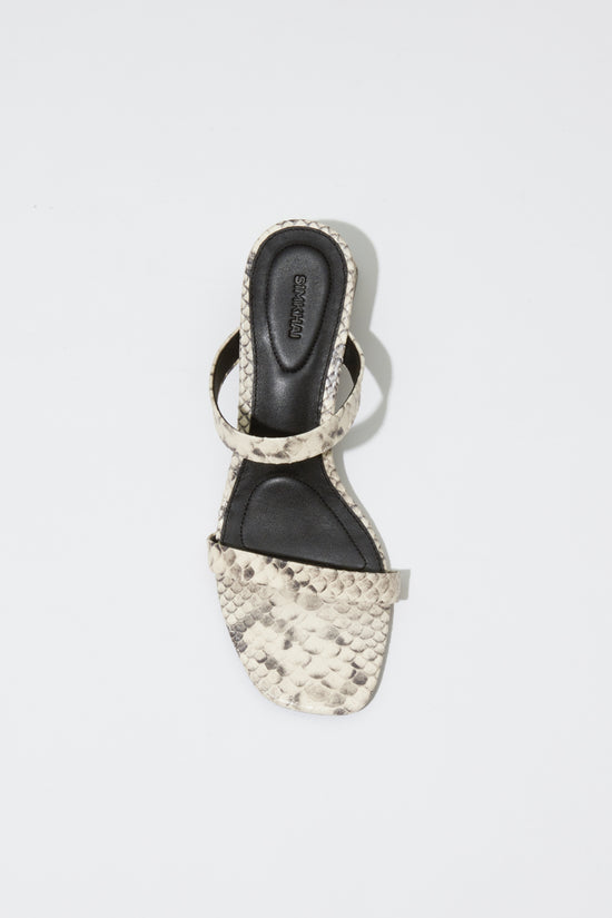 Clara Snake Leather Block Heel