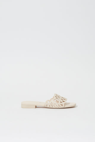Mccall Laser Cut Leather Flat Slide