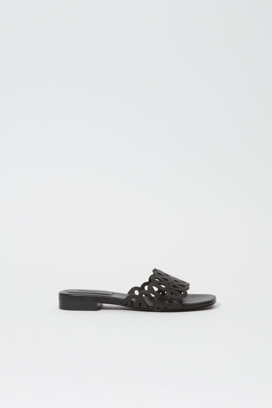 Mccall Laser Cut Leather Flat Slide