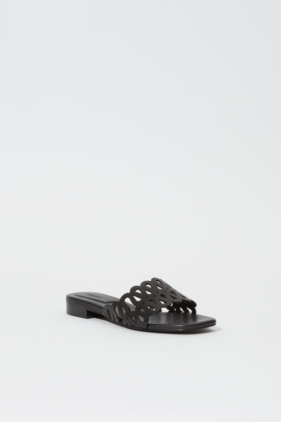 Mccall Laser Cut Leather Flat Slide