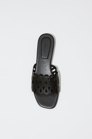 Mccall Laser Cut Leather Flat Slide