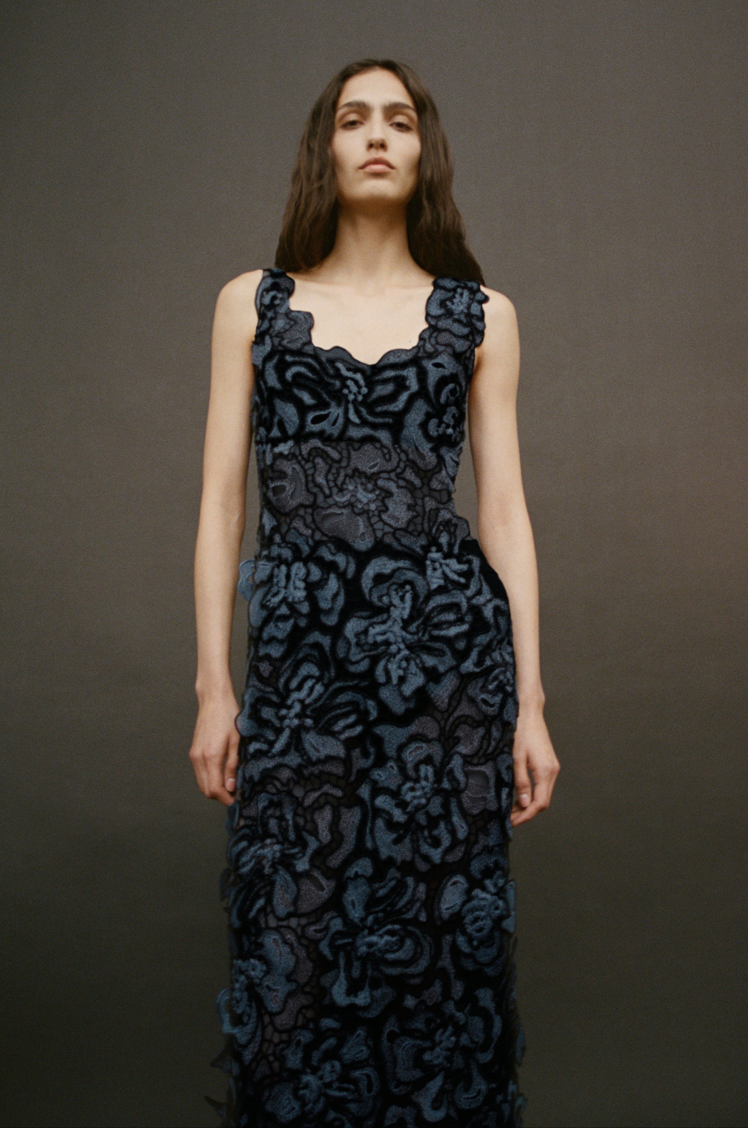 SIMKHAI Women's Corinna Lace Midi Dress in Dark Indigo Multi, Size Small SIMKHAI Women's Corinna Lace Midi Dress in Dark Indigo Multi, Size Small