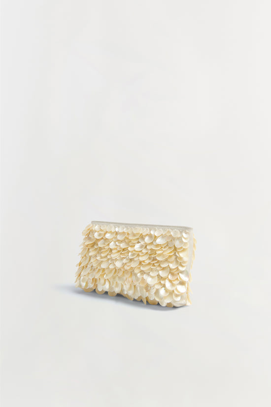 Reese Natural Shell Beaded Clutch