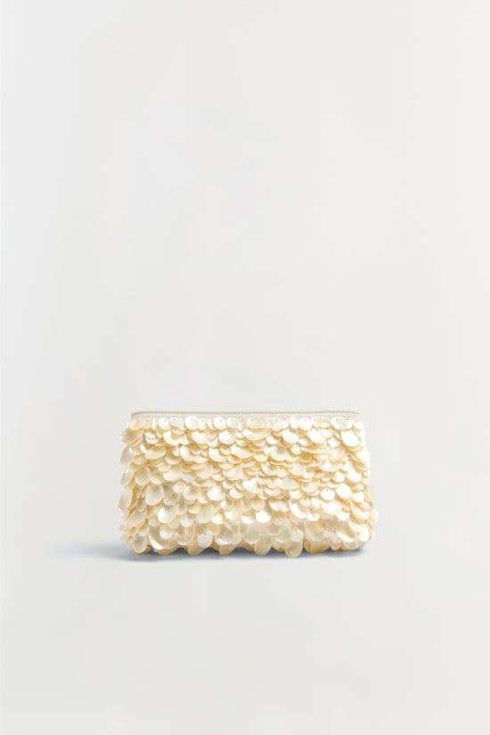 Reese Natural Shell Beaded Clutch