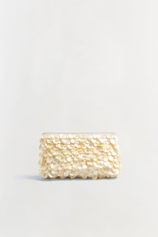 Reese Natural Shell Beaded Clutch