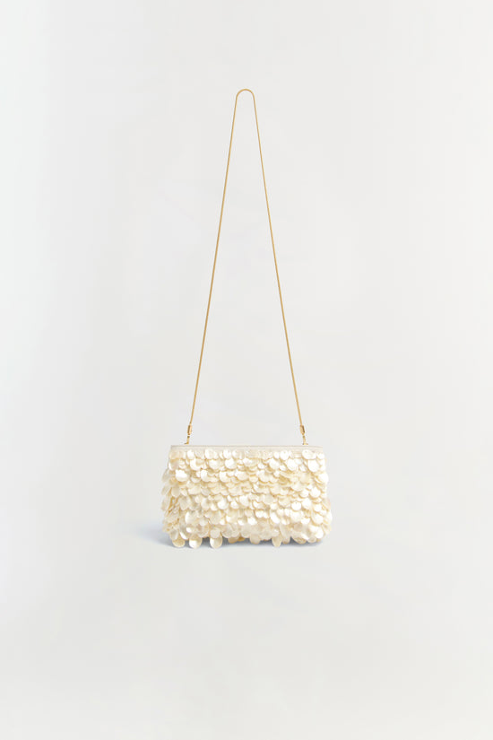 Reese Natural Shell Beaded Clutch