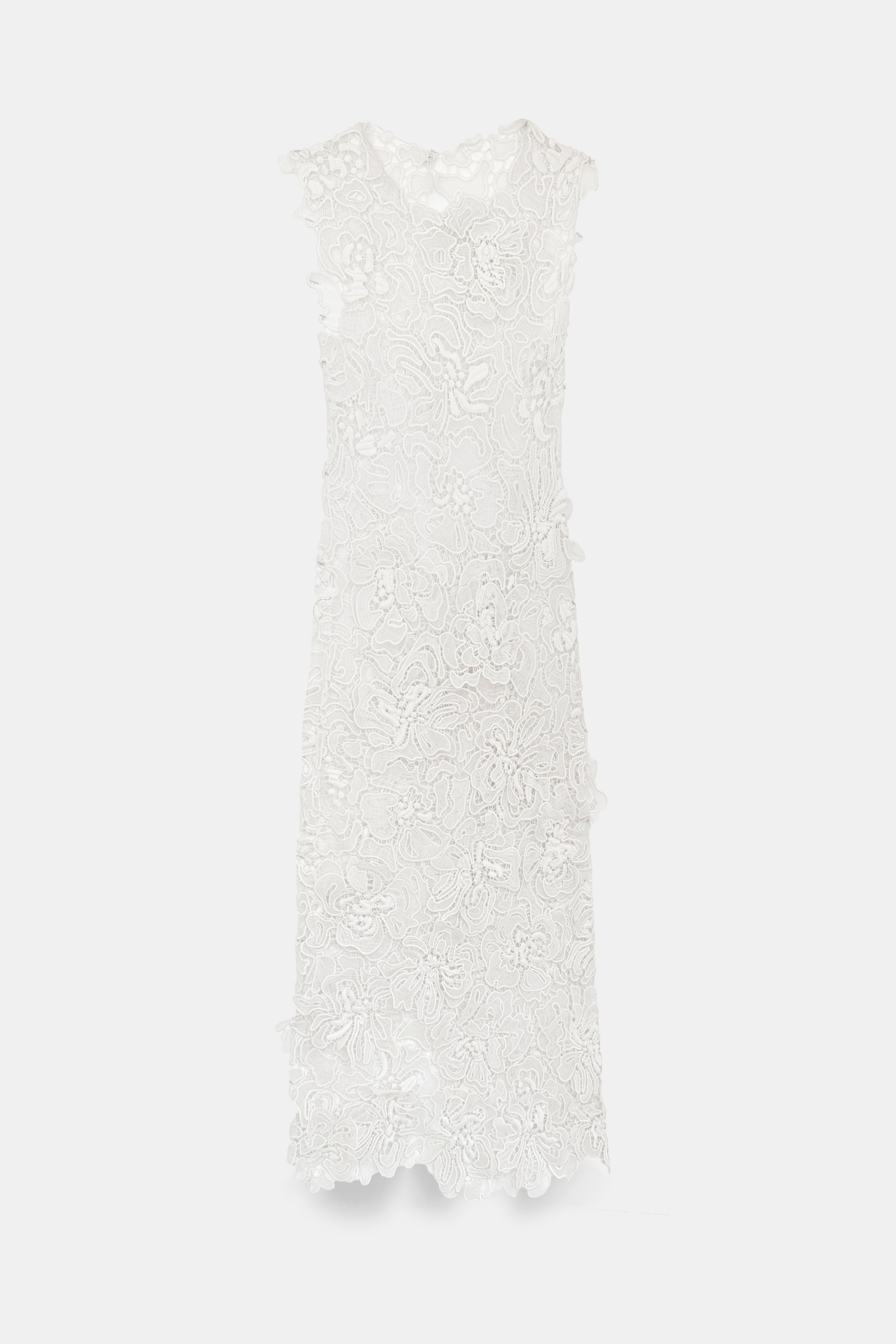 SIMKHAI Women's Dahlia Lace Midi Dress in White, Size Large SIMKHAI Women's Dahlia Lace Midi Dress in White, Size Large