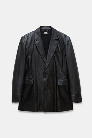 Laurent Leather Tuxedo Jacket