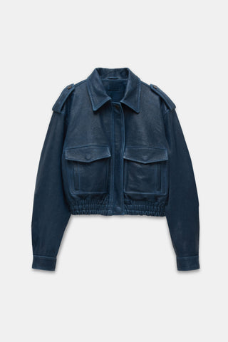 Roland Leather Cropped Jacket