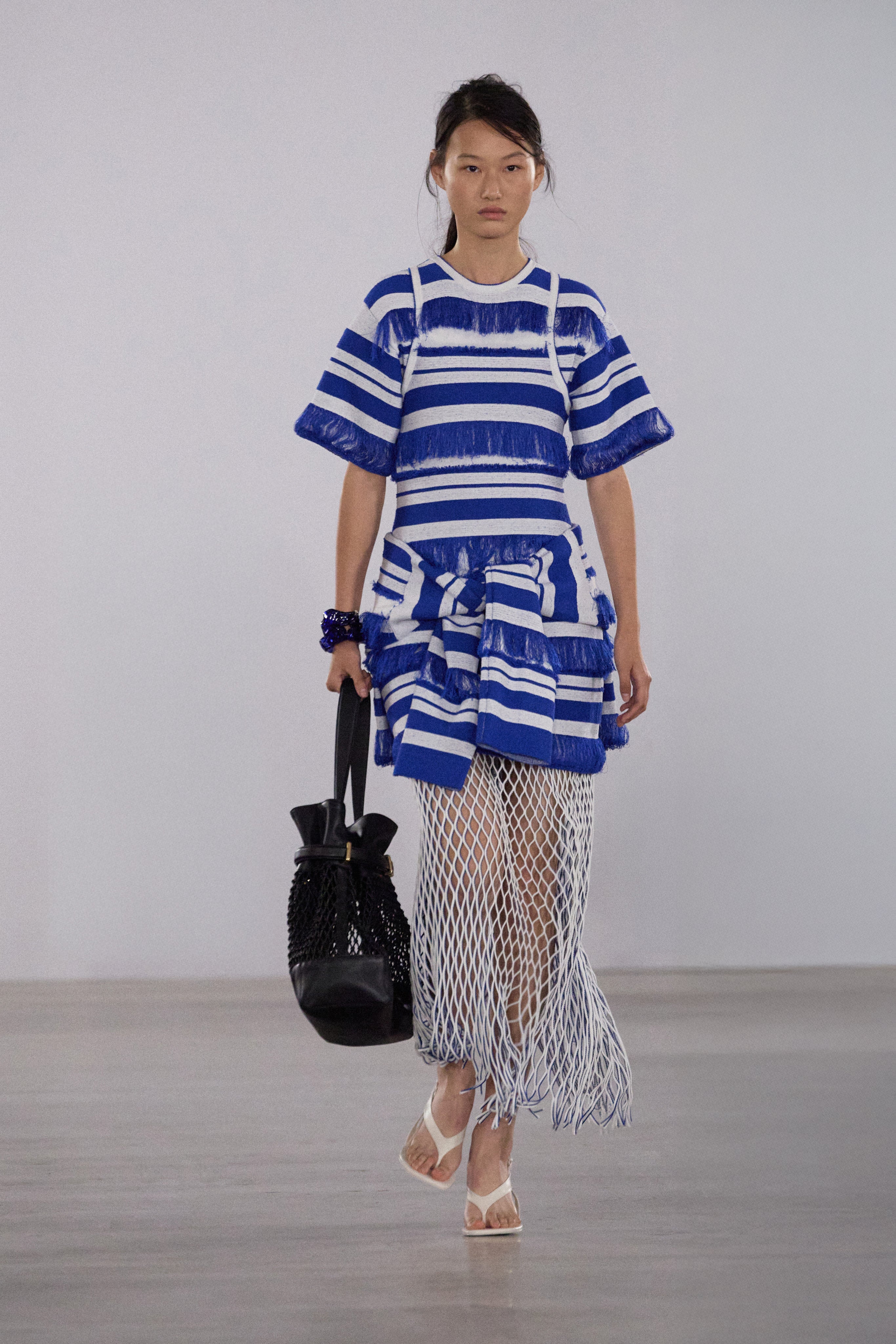 SIMKHAI Women's Short Sleeve Torrance Knit Mini Dress in Royal Blue Stripe, Size XS SIMKHAI Women's Short Sleeve Torrance Knit Mini Dress in Royal Blue Stripe, Size XS
