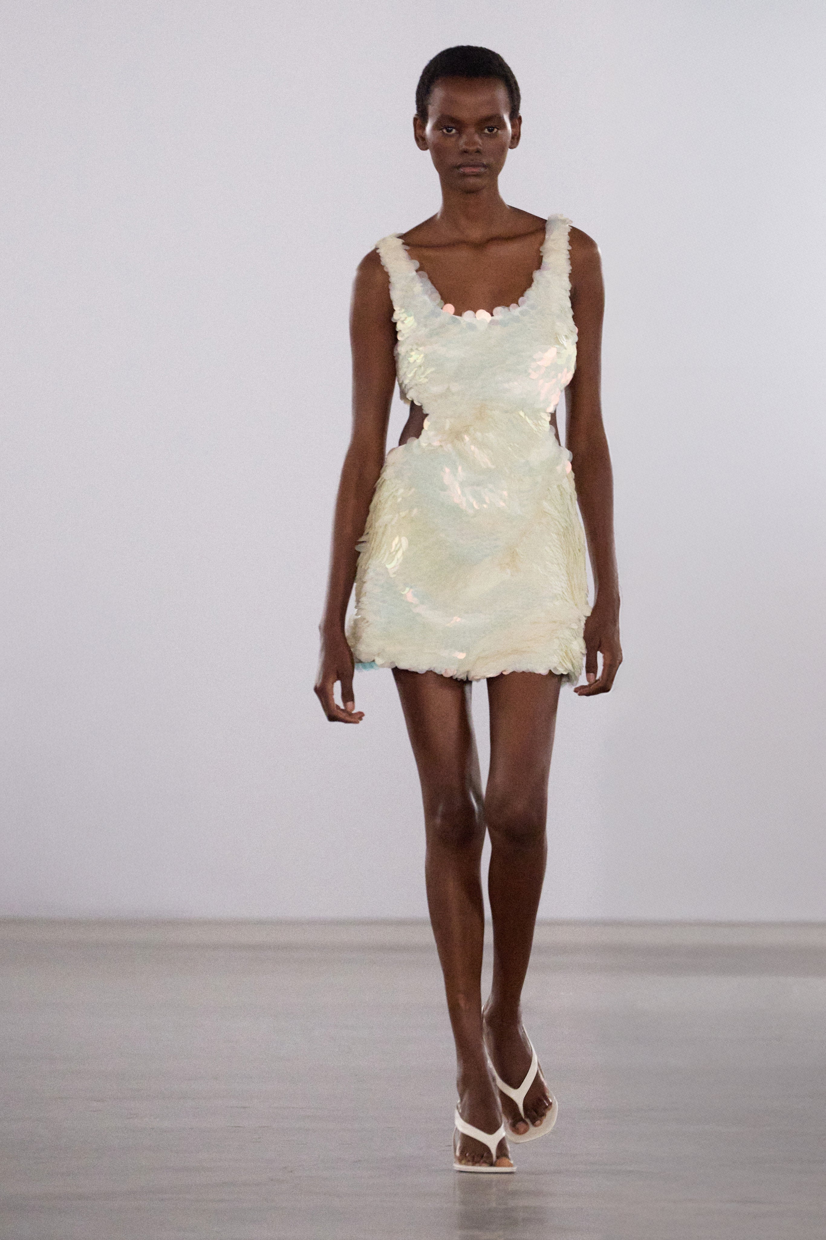SIMKHAI Women's Emilie Sequin Mini Dress in Pearl, Size 0 SIMKHAI Women's Emilie Sequin Mini Dress in Pearl, Size 0
