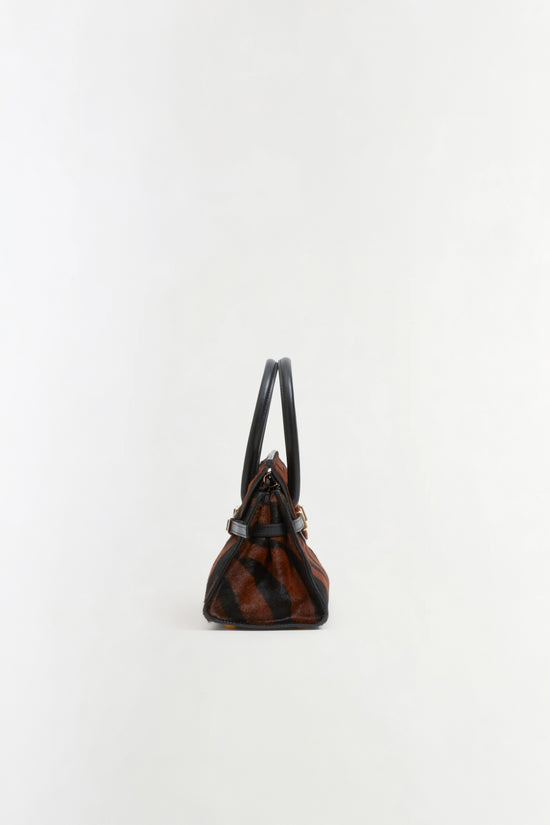 River Calf Hair Top Handle Bag