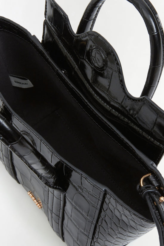 Nicola Croc-Embossed Leather Mini Tote
