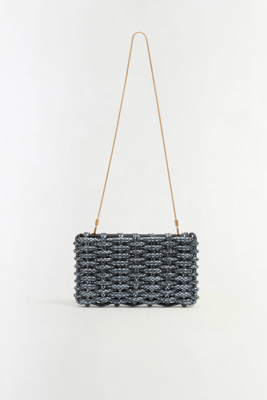 Morgan Woven Rhinestone Clutch