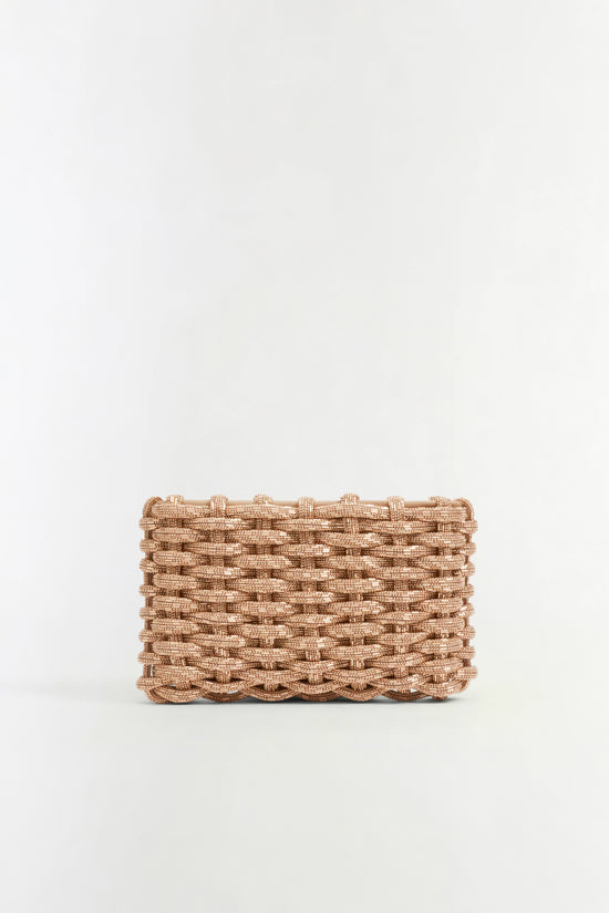 Morgan Woven Rhinestone Clutch