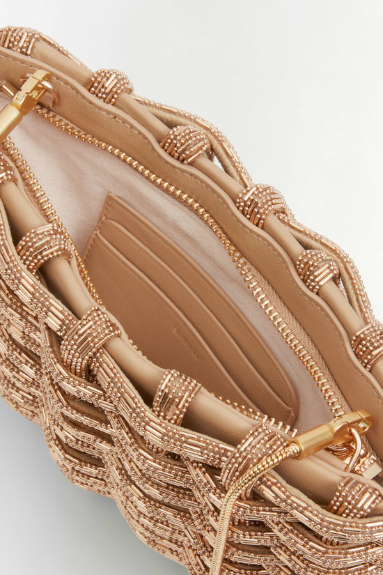 Morgan Woven Rhinestone Clutch