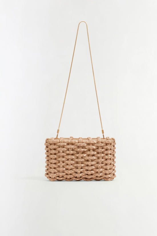 Morgan Woven Rhinestone Clutch