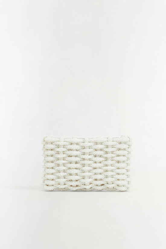 Morgan Woven Pearl Clutch
