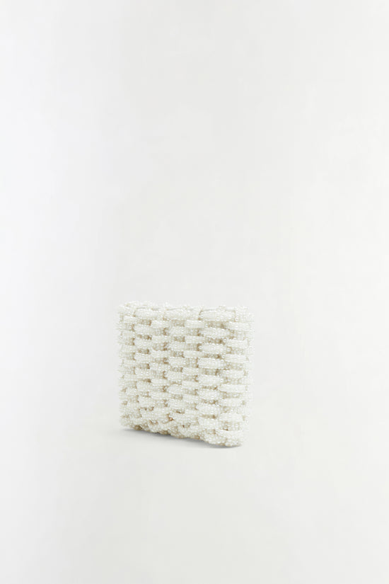 Morgan Woven Pearl Clutch