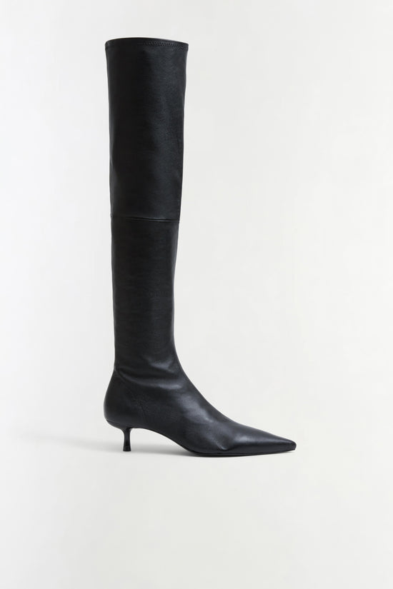 Joni Stretch Leather Over The Knee Boot