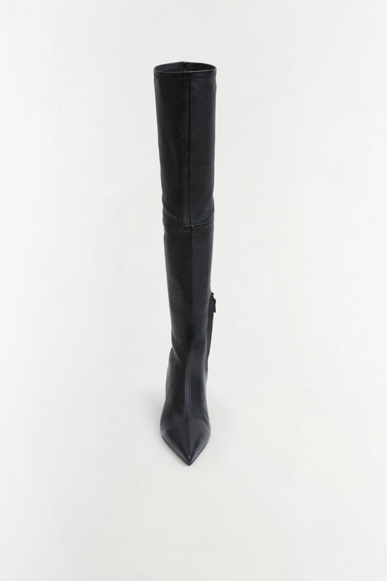Joni Stretch Leather Over The Knee Boot